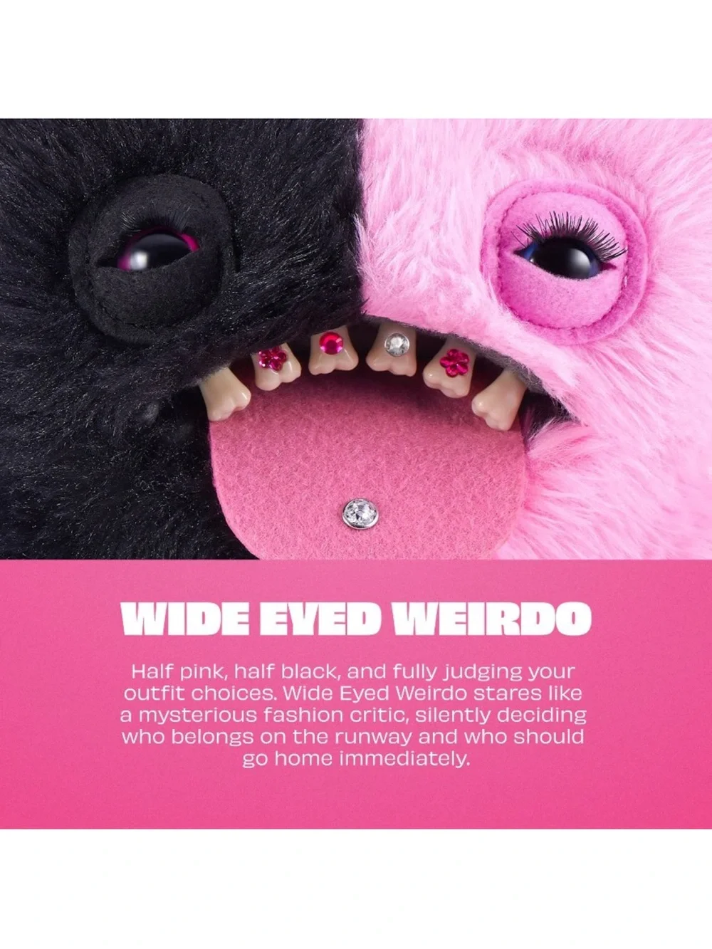 ZURU Fuggler Baddies Pink & Black Funny Ugly Monster Plush New
